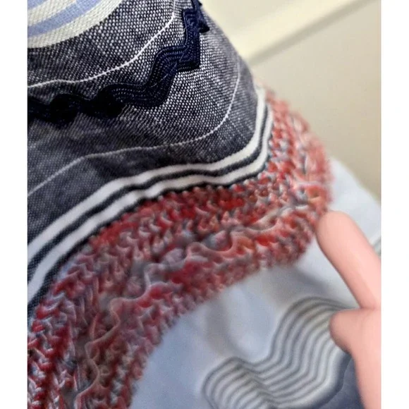 ZARA Boho Smocked Embroidered Midi Dress M Tassel Trim Multicolor Stripe Resort - Picture 10 of 16